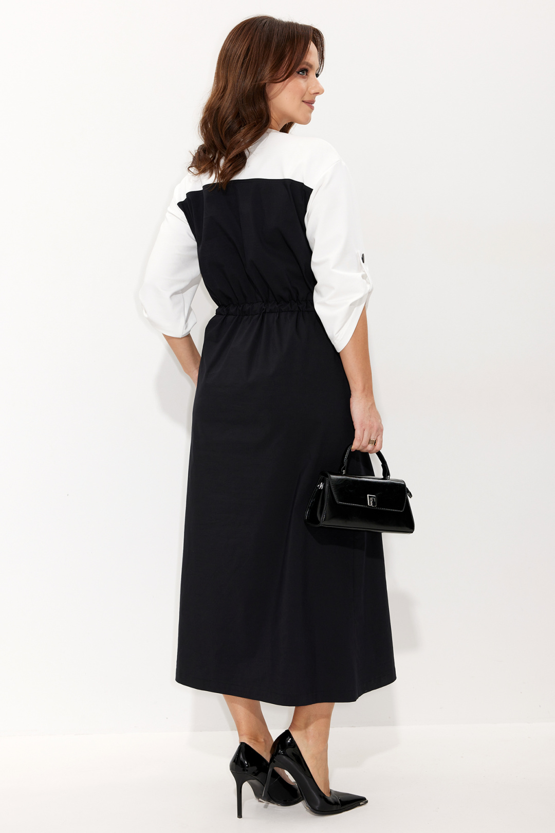 Платье Лиона-Стиль 970 черный+белый