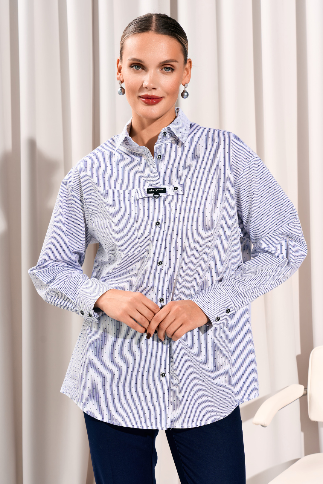 Рубашка Lissana 5037 синий - фото 5