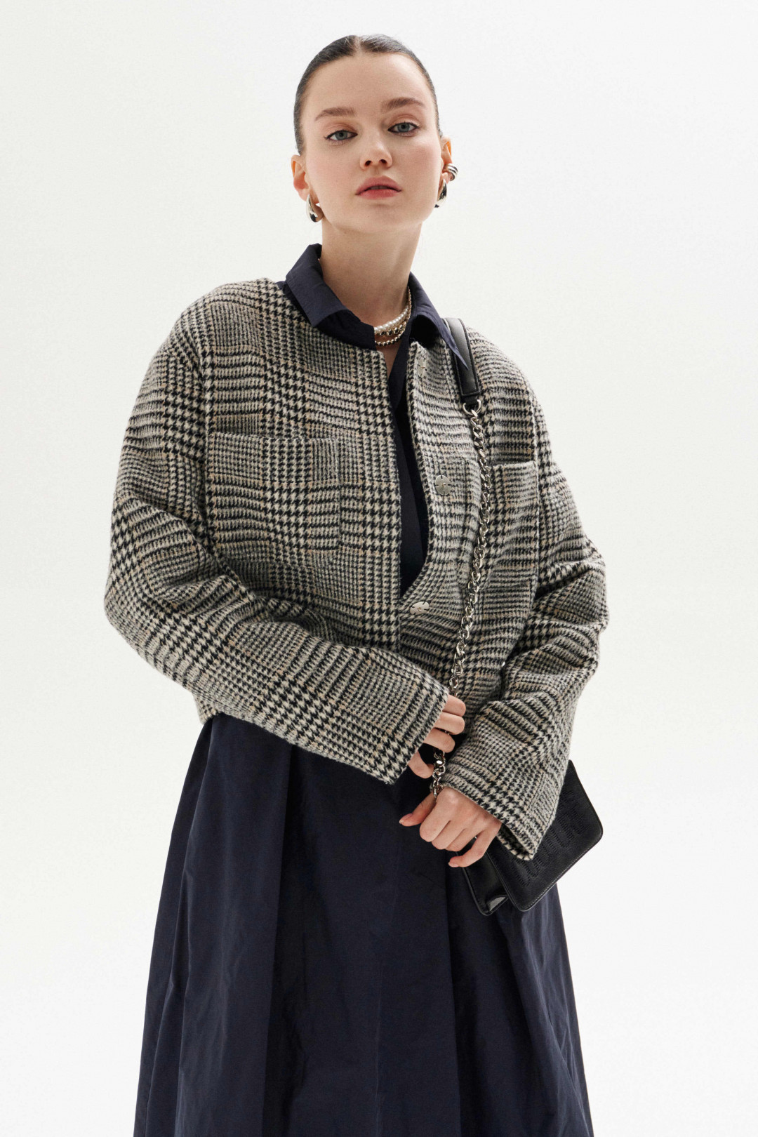 Жакет Lokka 1237 бежевый, клетка - фото 1