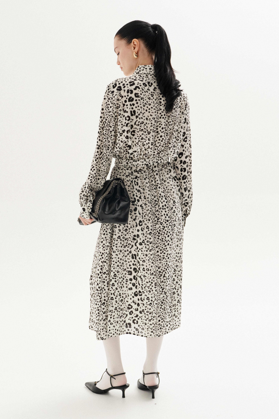 Платье Lokka 1327 белый/черный принт - фото 3