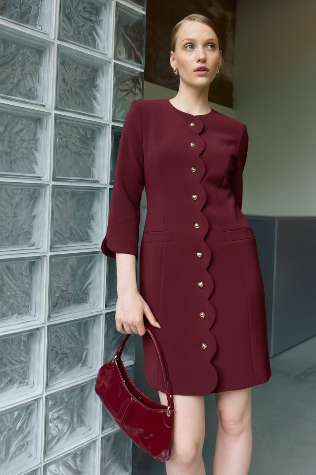 Платье Lokka 1708 бордовый - фото 1