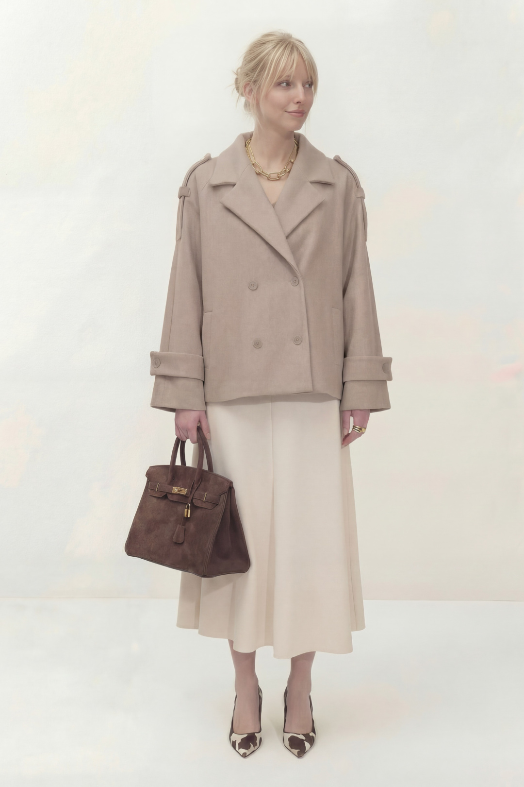 Пальто Lokka 1838В бежевый - фото 3