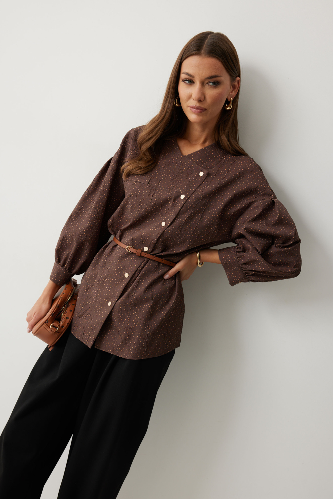 Блузка ЛЮШе 4217 коричневый - фото 4