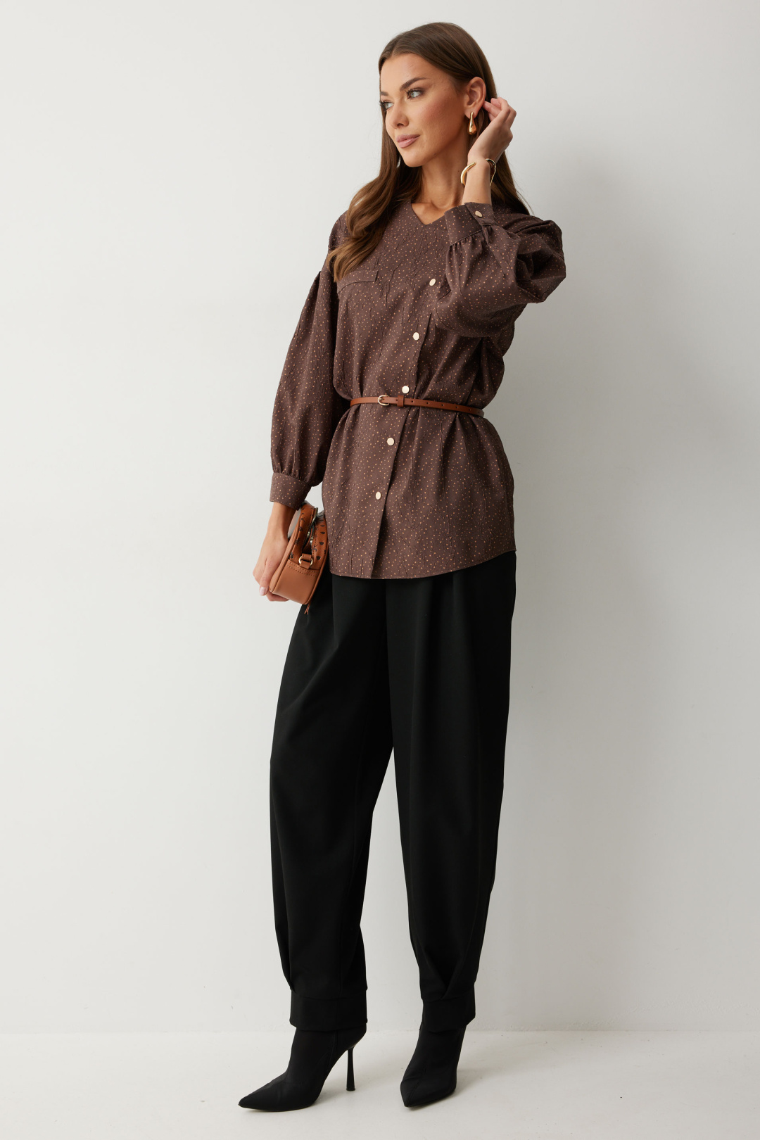 Блузка ЛЮШе 4217 коричневый - фото 6