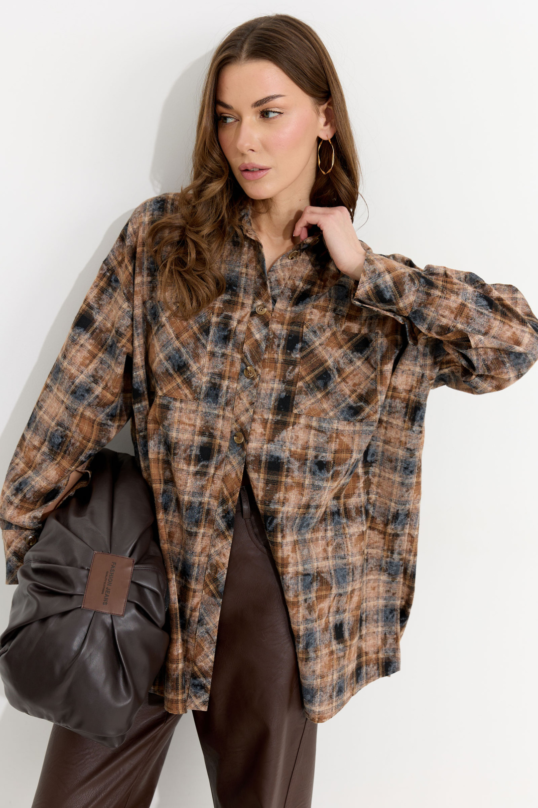 Рубашка ЛЮШе 4303 коричневый - фото 1