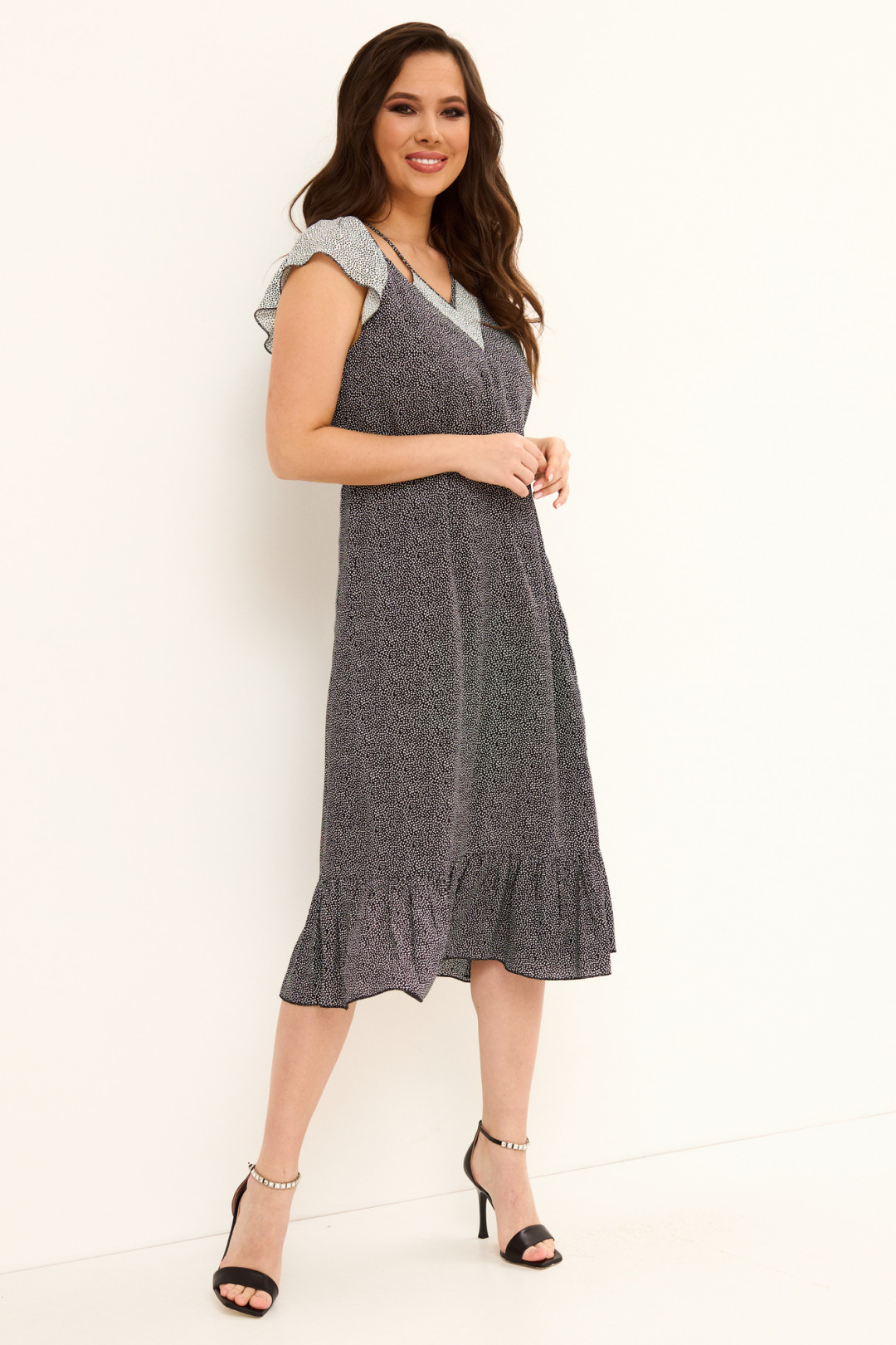 Платье Магия Моды 2076 черный+белый - фото 2