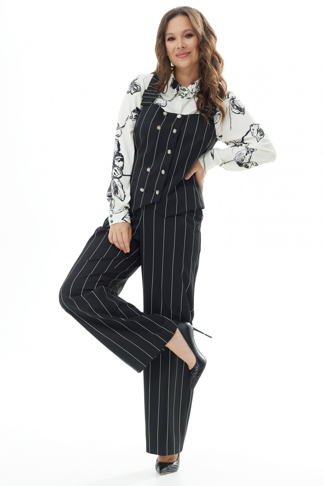 Костюм Магия Моды 2134 черный+ белый - фото 3