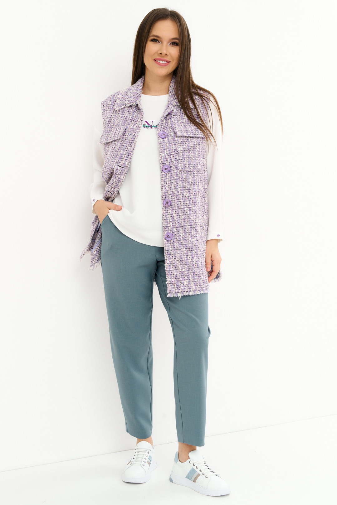 Костюм Магия Моды 2230 сиреневый+ шалфей - фото 1