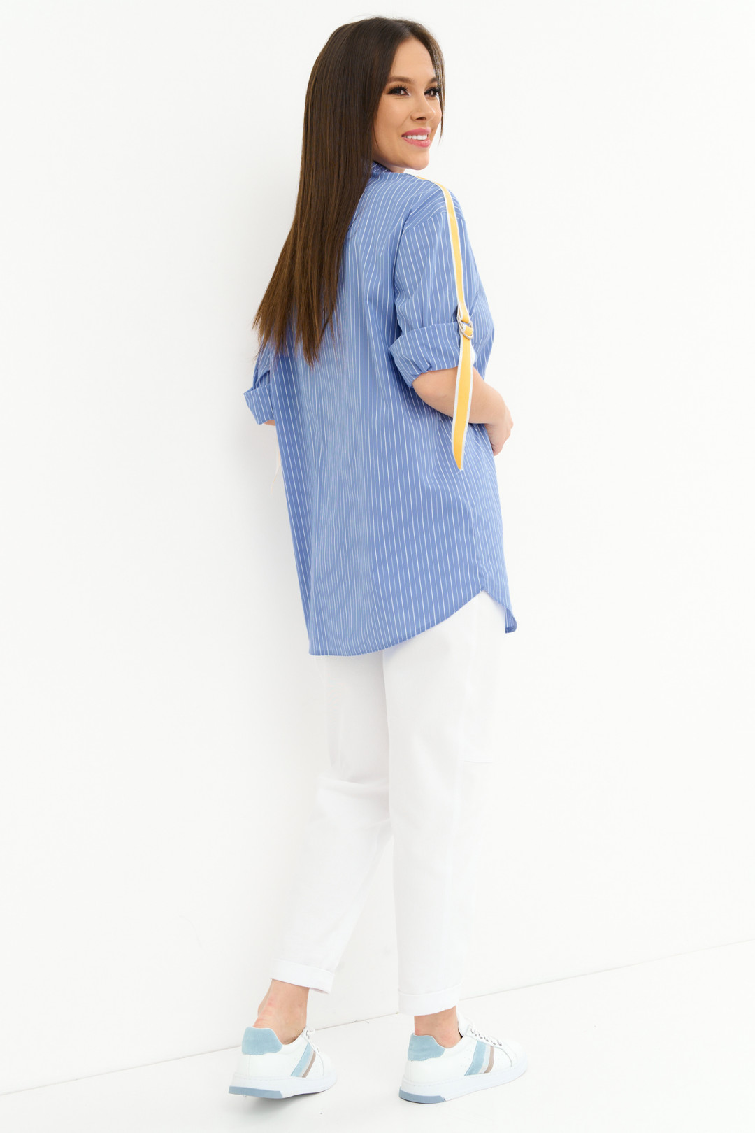 Блузка Магия Моды 2259 голубой в полоску - фото 2