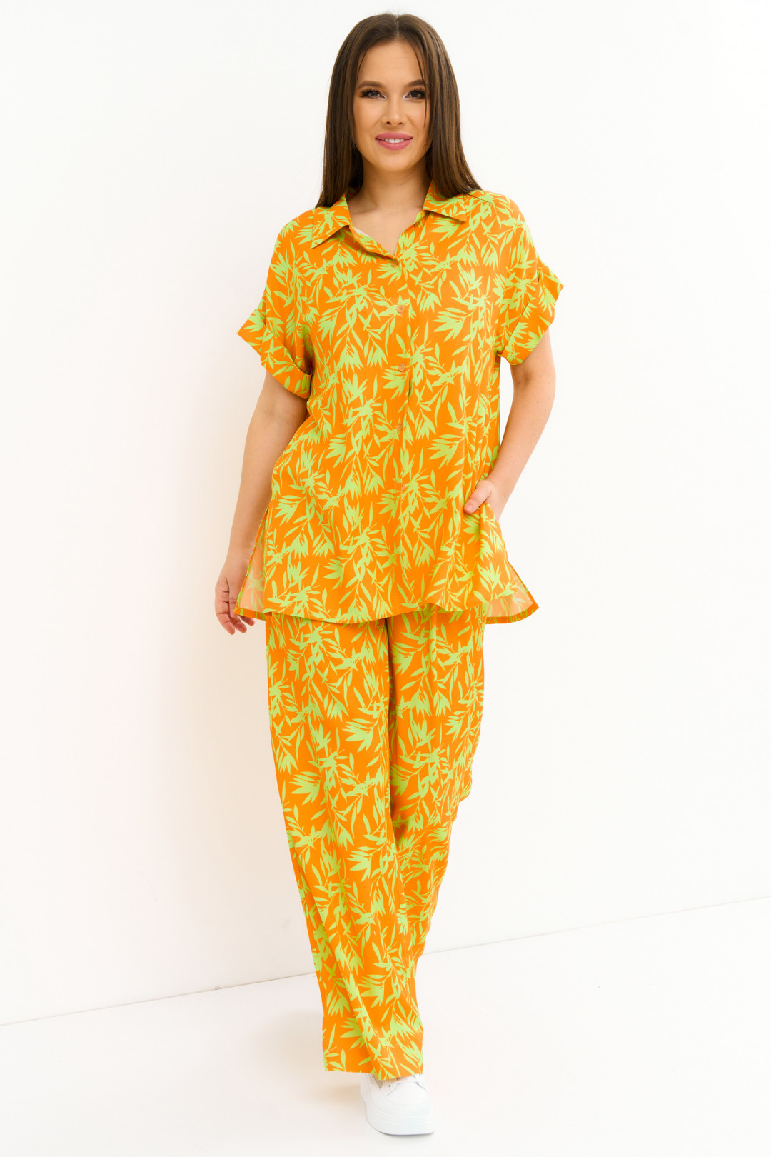Костюм Магия Моды 2271 оранжевый+ салатовый - фото 1