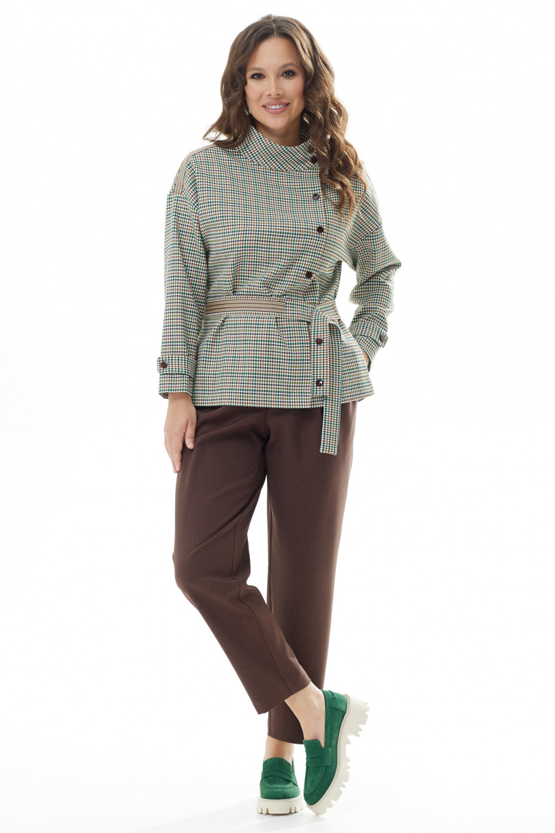 Костюм Магия Моды 2312 зелёный+ шоколад - фото 1