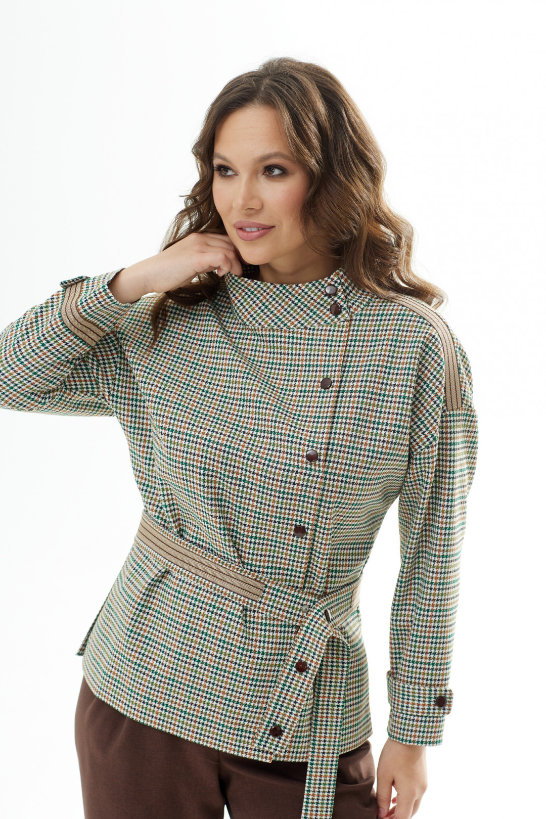 Костюм Магия Моды 2312 зелёный+ шоколад - фото 2