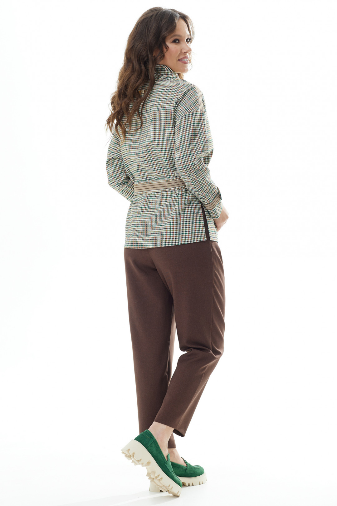 Костюм Магия Моды 2312 зелёный+ шоколад - фото 4