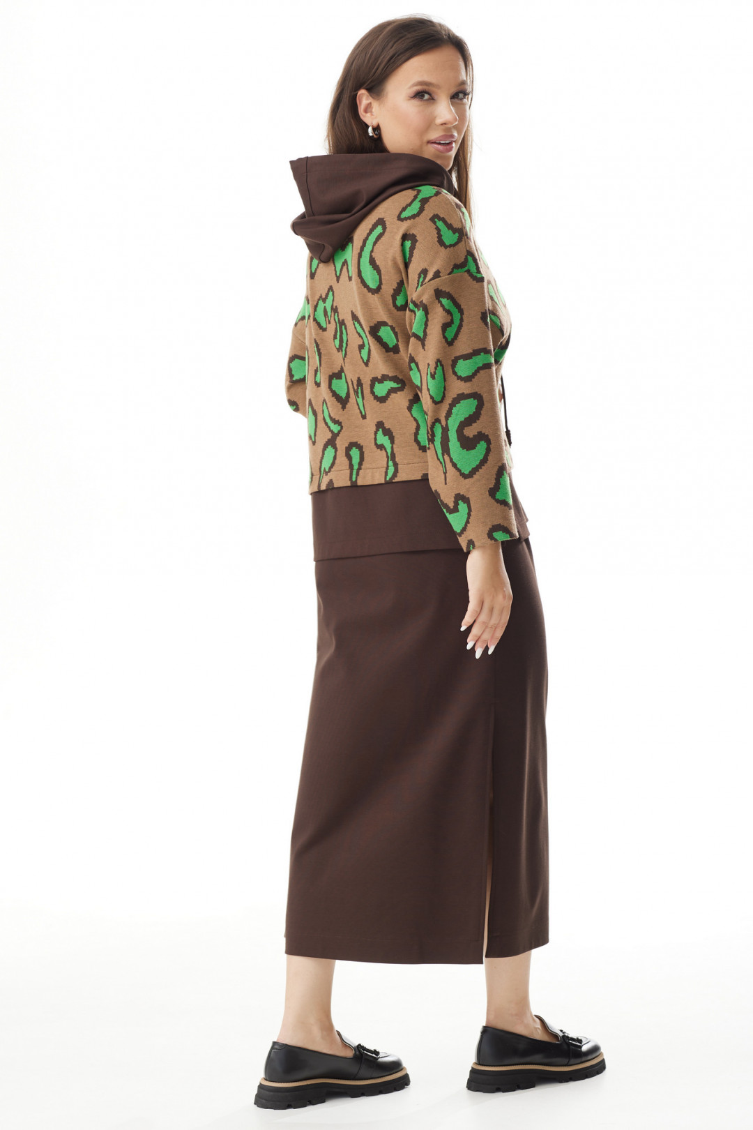 Костюм Магия Моды 2319 зеленый+ шоколад - фото 3