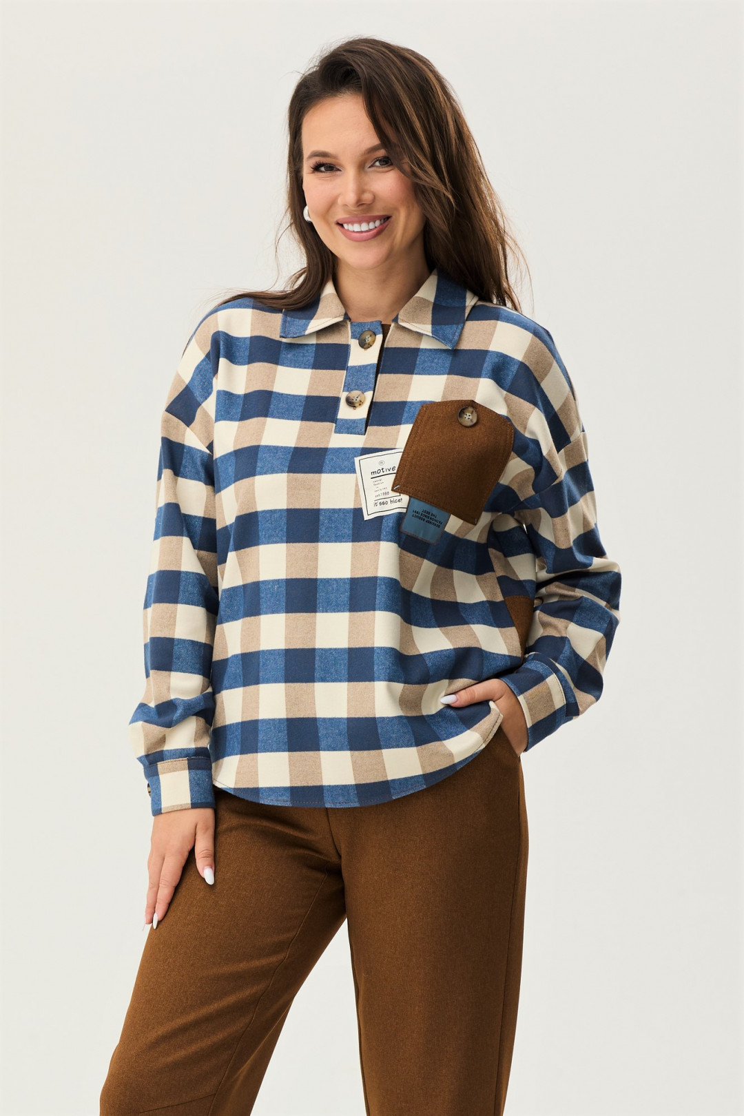 Костюм Магия Моды 2335 синий+ коричневый - фото 4