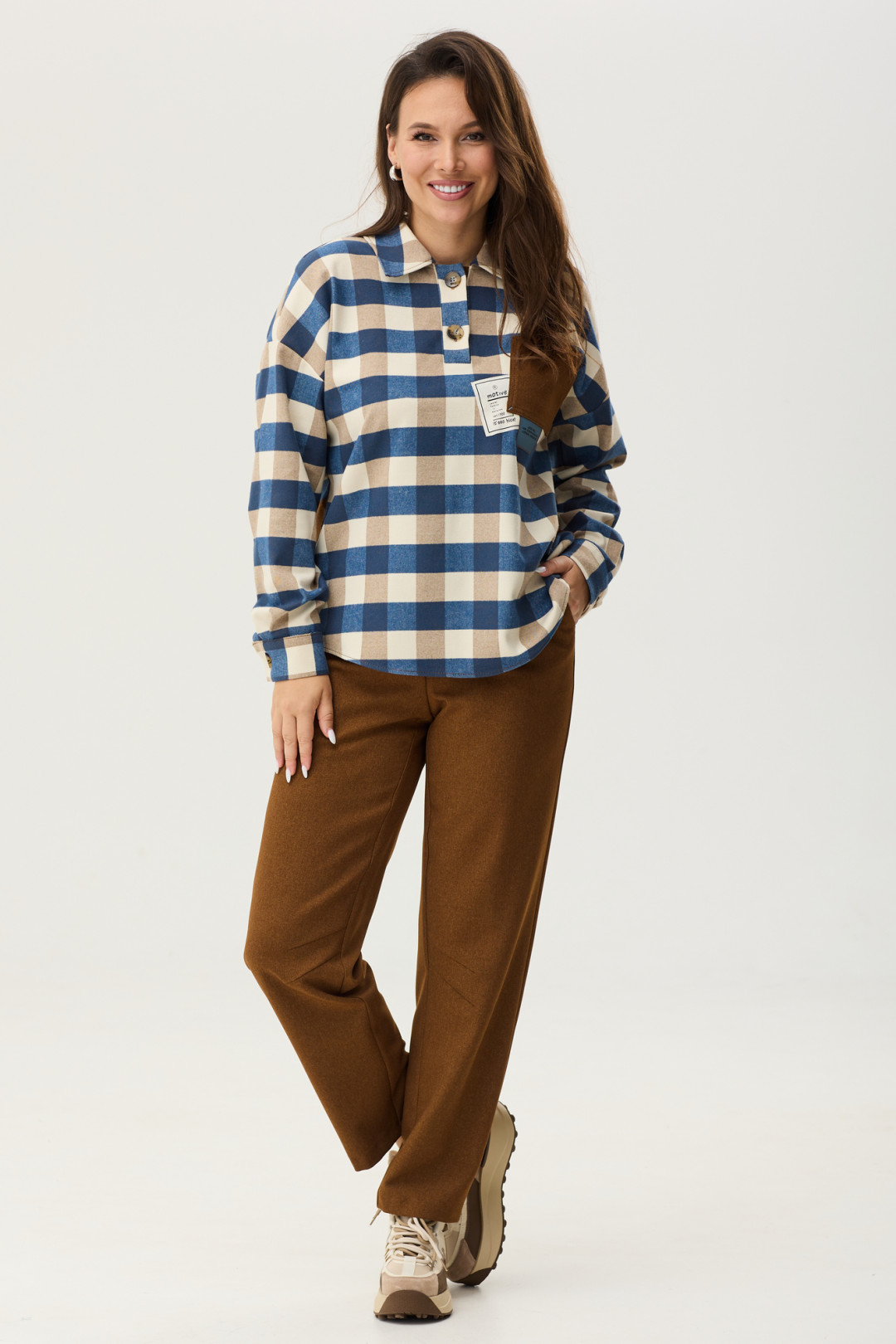 Костюм Магия Моды 2335 синий+ коричневый - фото 5