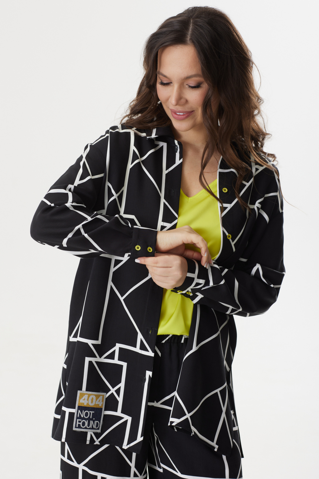 Костюм Магия Моды 2428 черно-белый+салатовый - фото 4