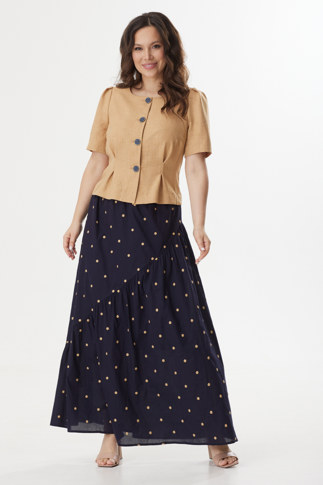 Костюм Магия Моды 2429 беж+т.синий - фото 1