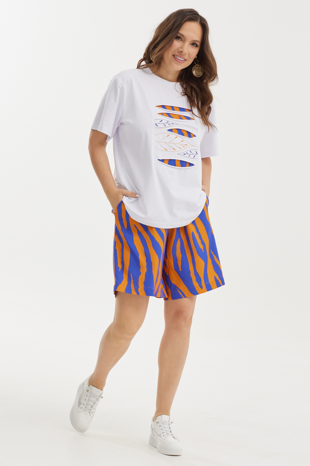 Костюм Магия Моды 2438 белый+синий+оранжевый - фото 3