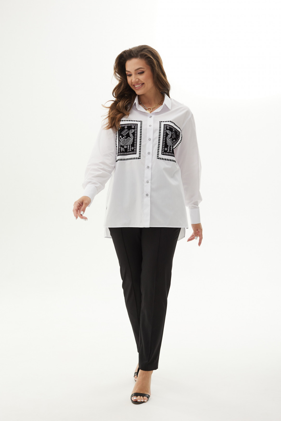 Блузка MALI 623-049 белый - фото 5