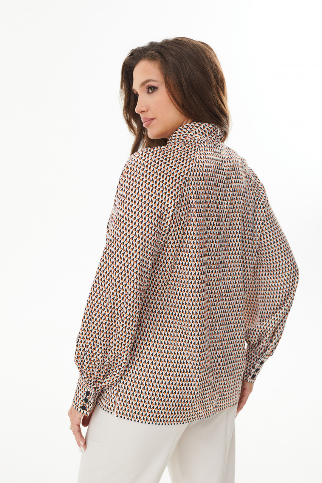 Блузка MALI 623-054 рыжий ромбик - фото 4