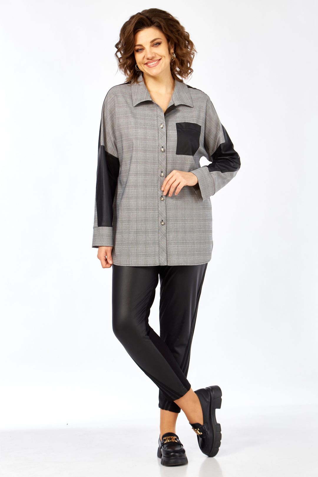 Блузка Matini 4.1545/1 Клетка+черный - фото 1