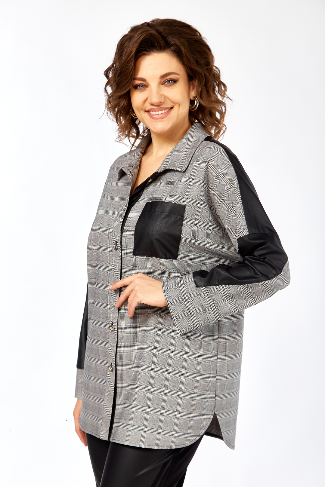 Блузка Matini 4.1545/1 Клетка+черный - фото 2