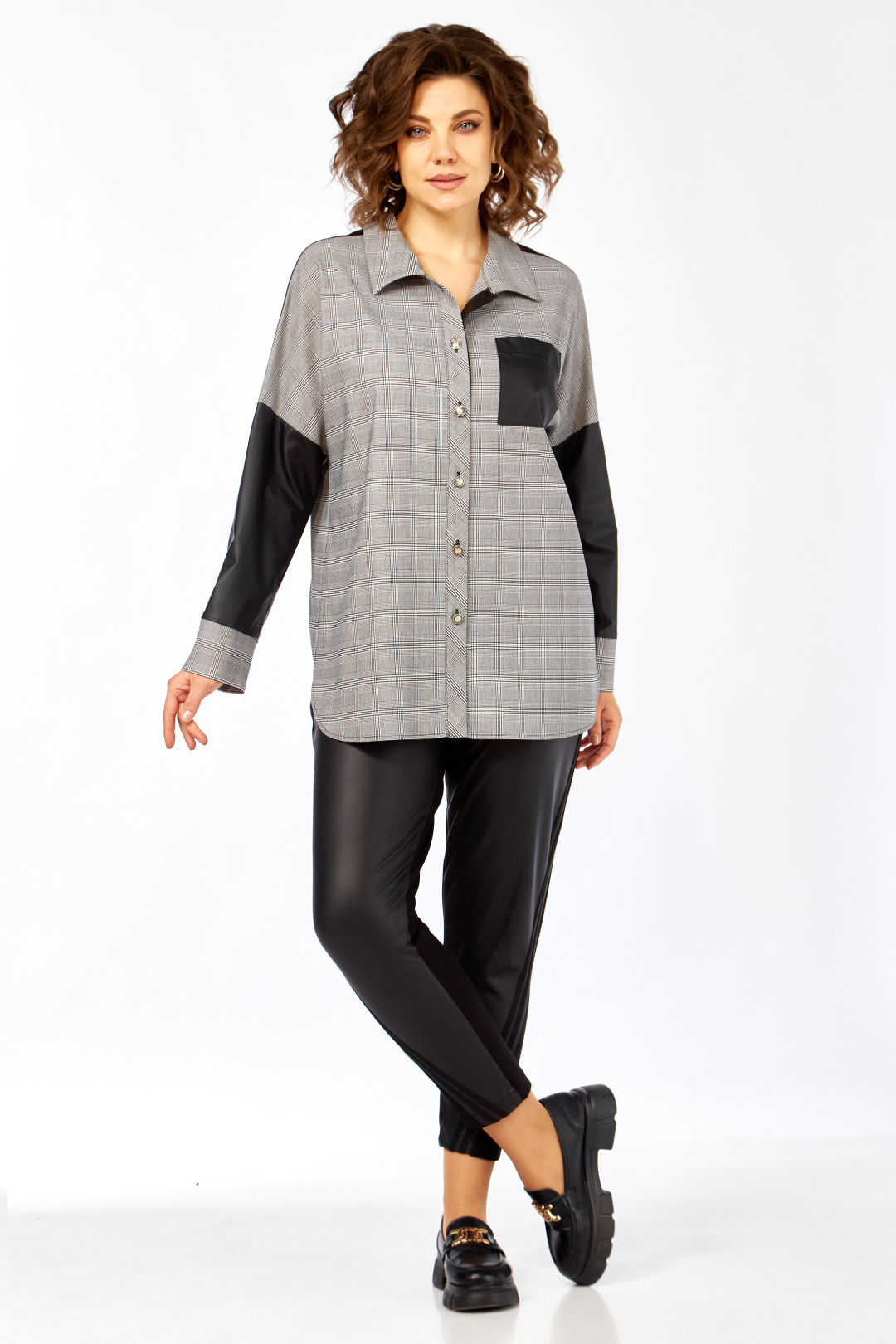 Блузка Matini 4.1545/1 Клетка+черный - фото 5