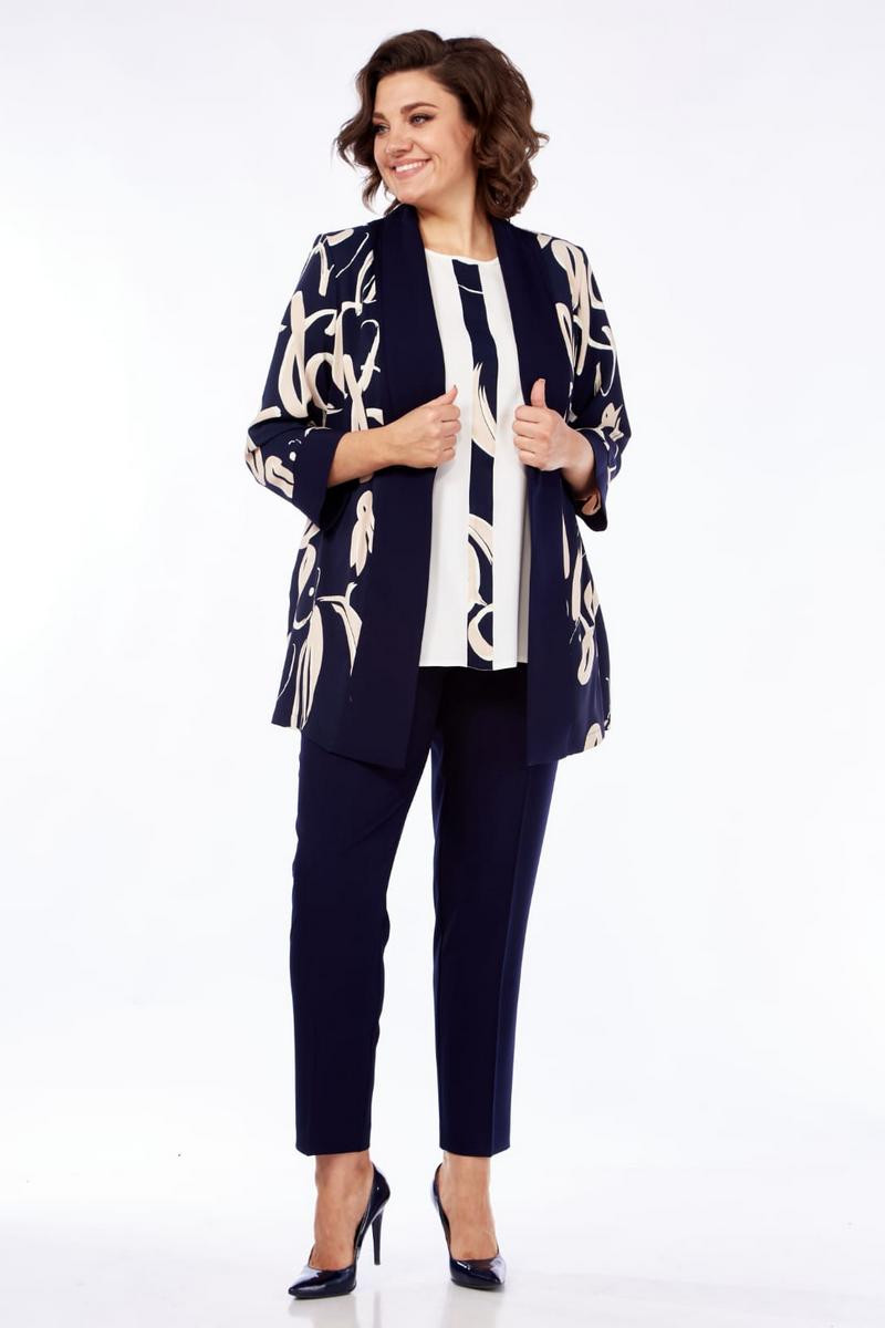 Костюм Милора Стиль 1186 синий - фото 1