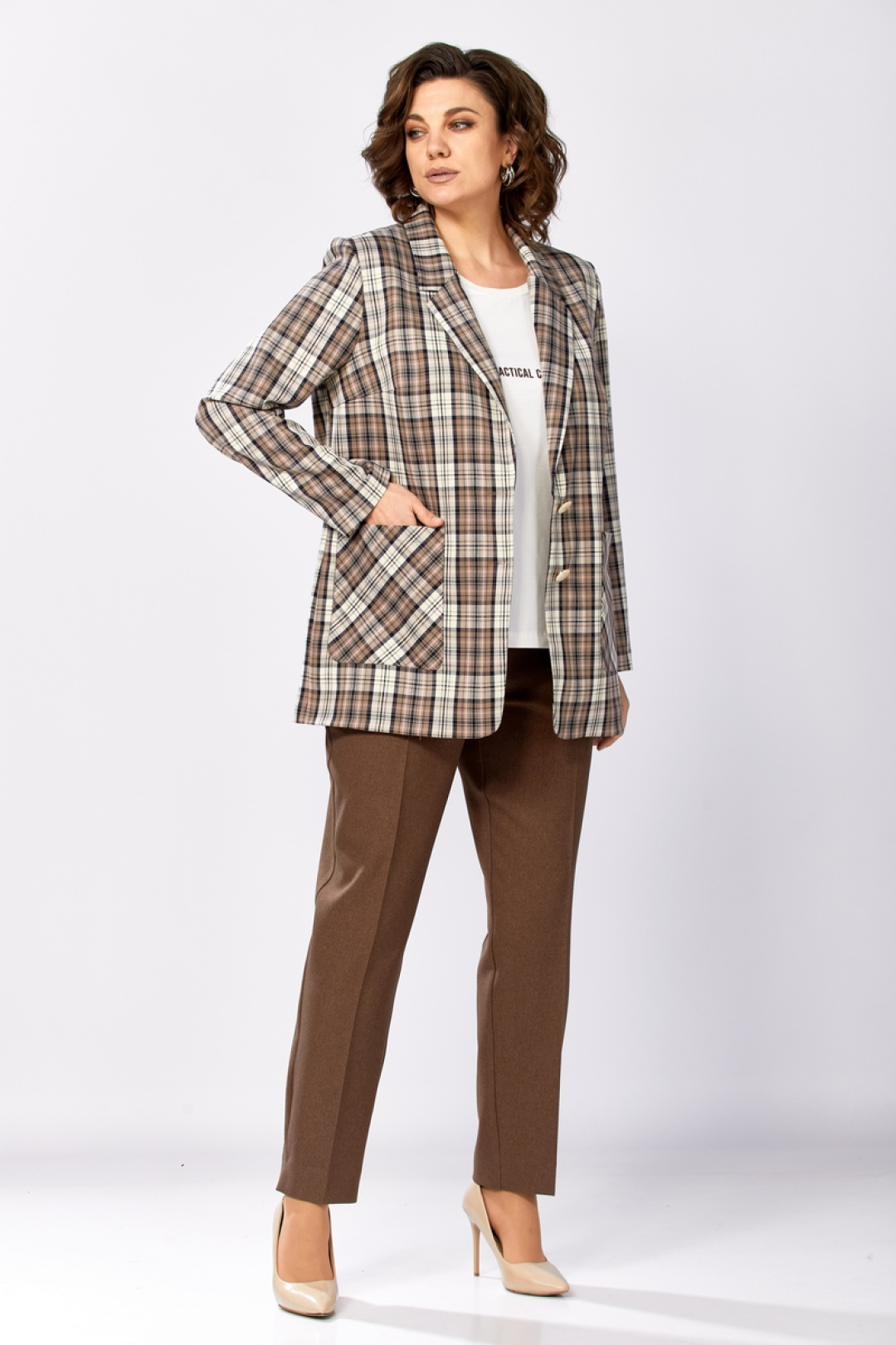 Костюм Милора Стиль 1198-1 шоколад+розовый - фото 4