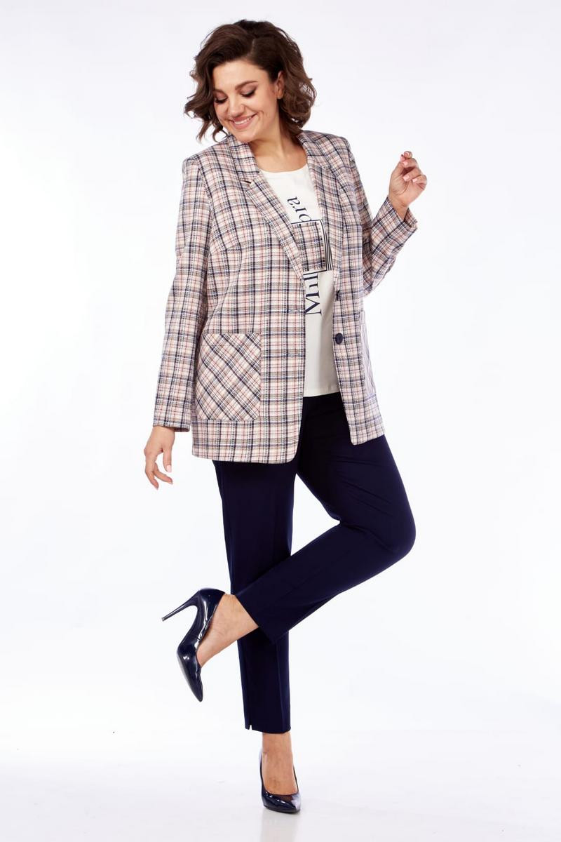 Костюм Милора Стиль 1198-розовая клетка - фото 1