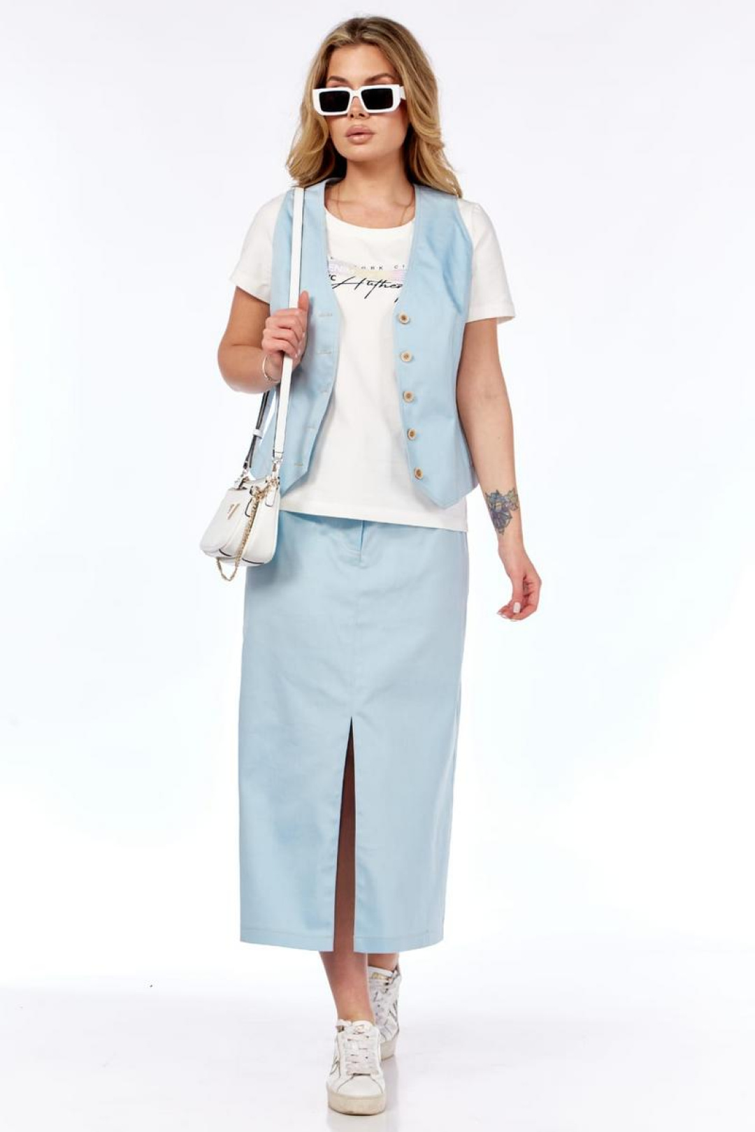 Костюм Милора Стиль 1205 голубой - фото 3