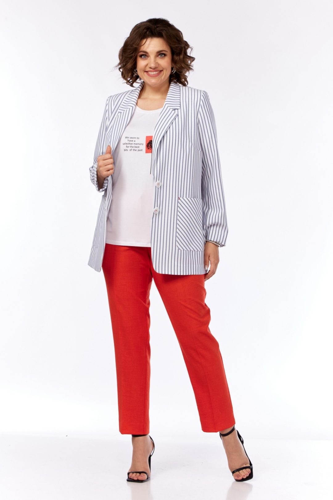 Костюм Милора Стиль 1220 крупная полоска - фото 1