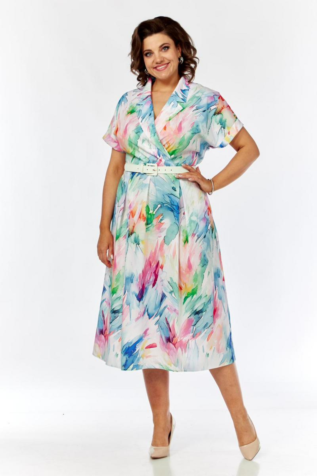 Платье Милора Стиль 1224 акварель - фото 1