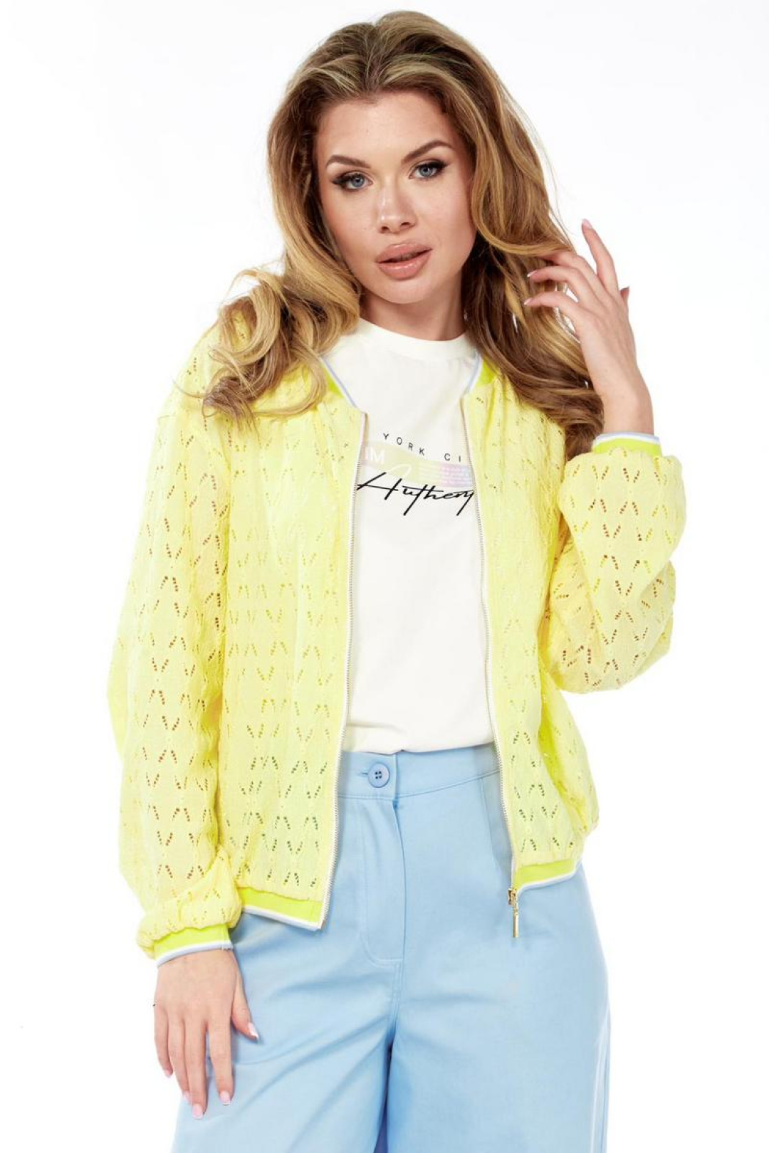 Костюм Милора Стиль 1243 жёлтый+голубой - фото 2