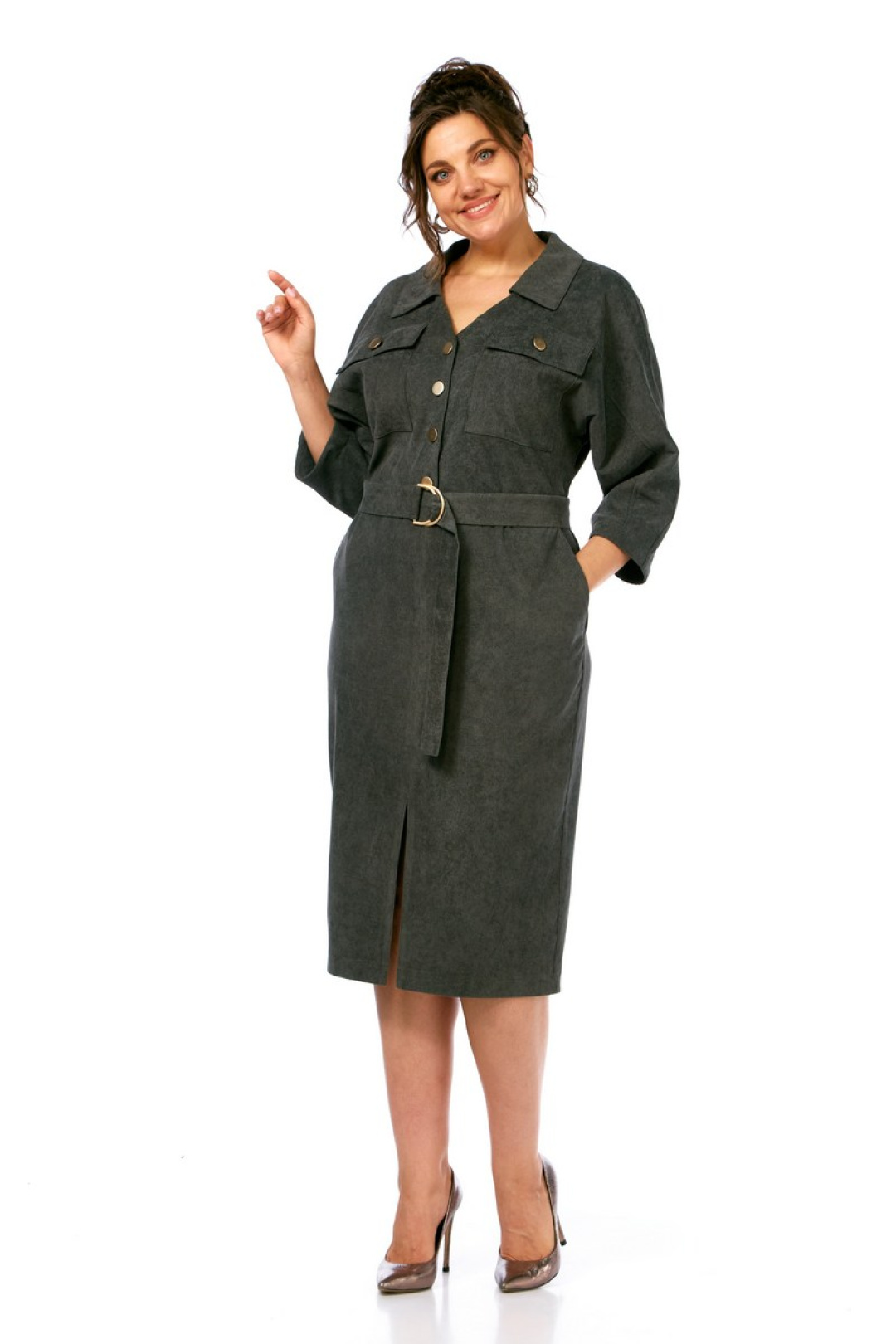 Платье Милора Стиль 1377 хаки - фото 2