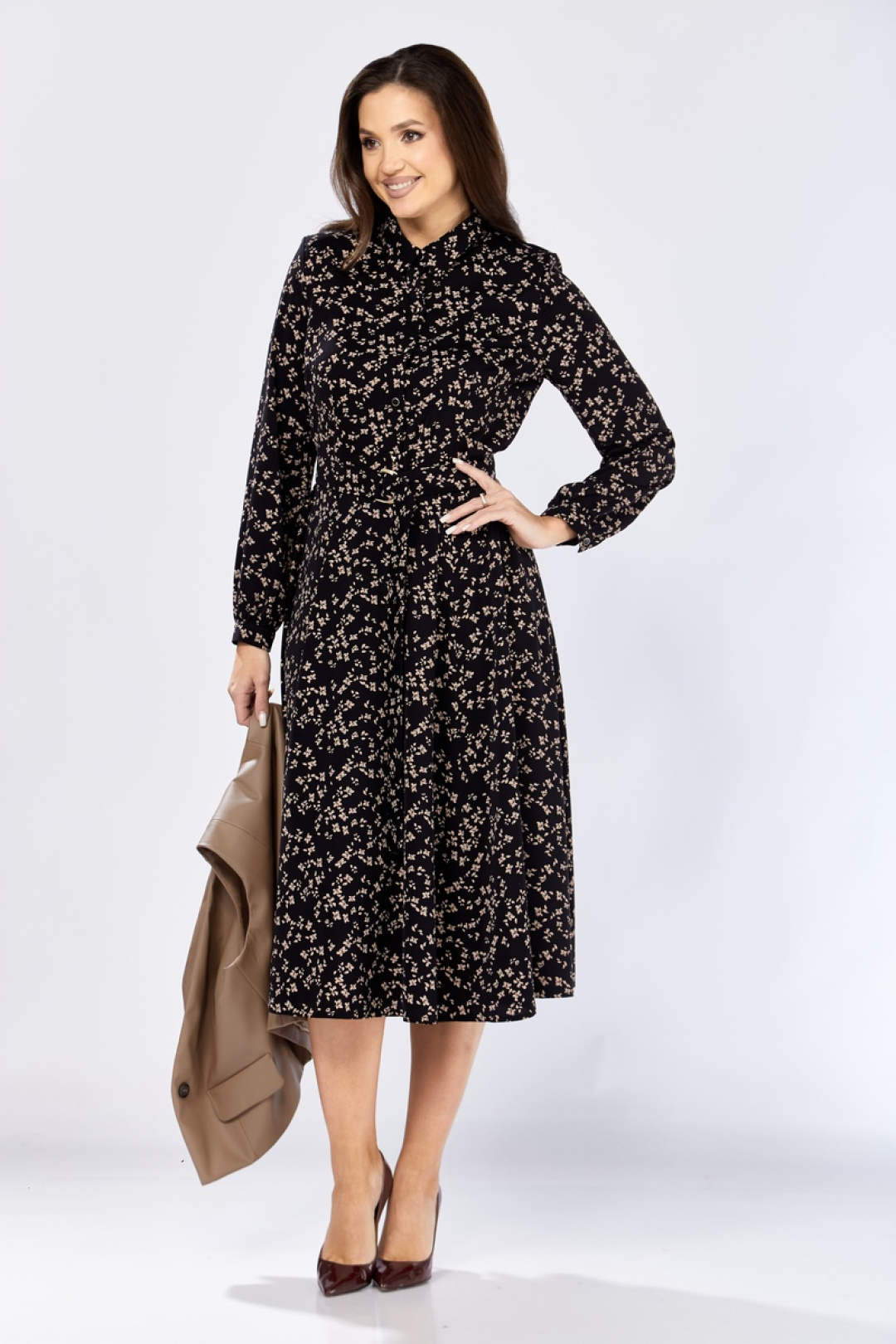 Комплект Милора Стиль 1380-1 черный + капучино (цветы) - фото 2