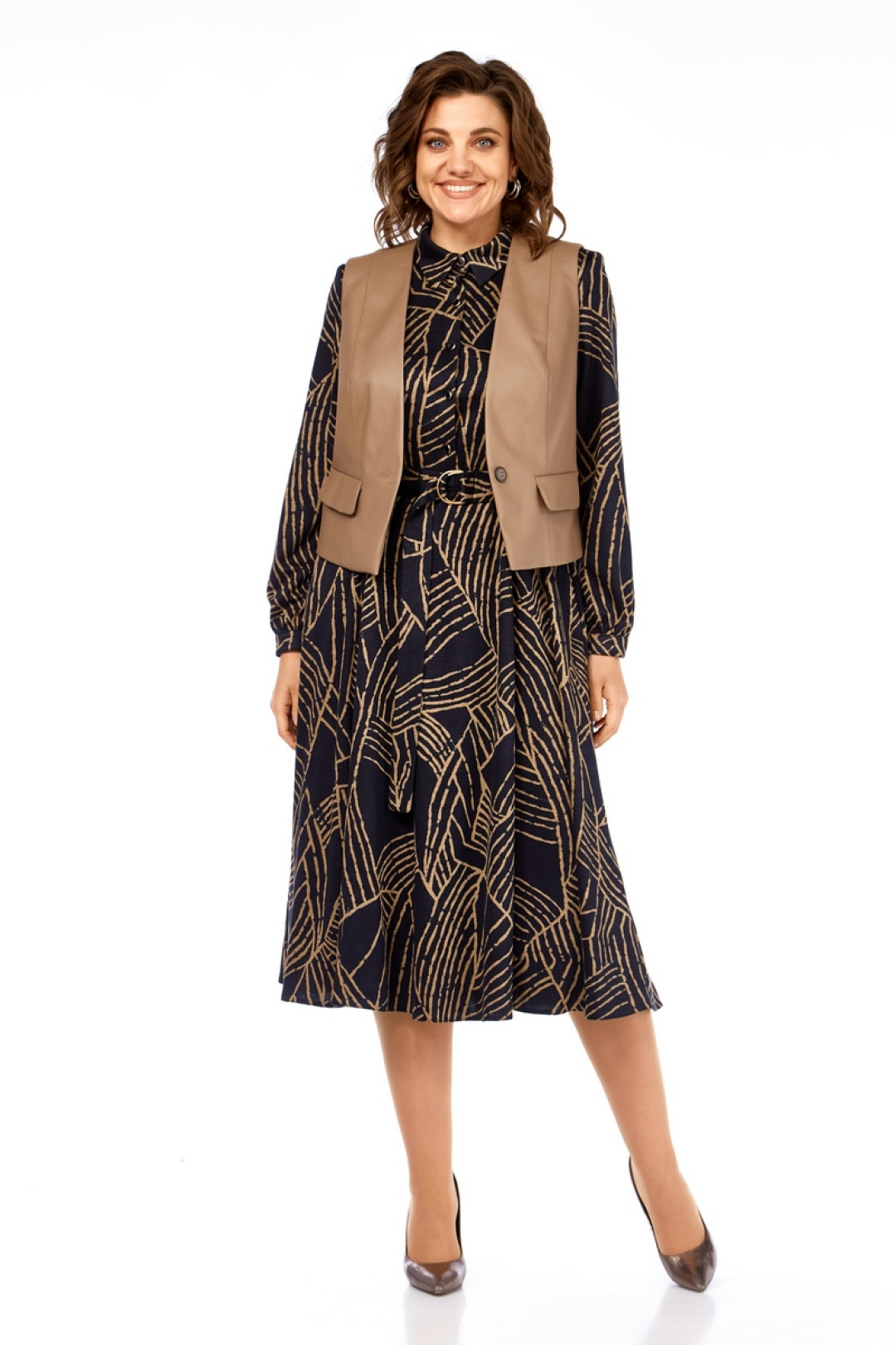 Комплект Милора Стиль 1380-1 черный + капучино листья