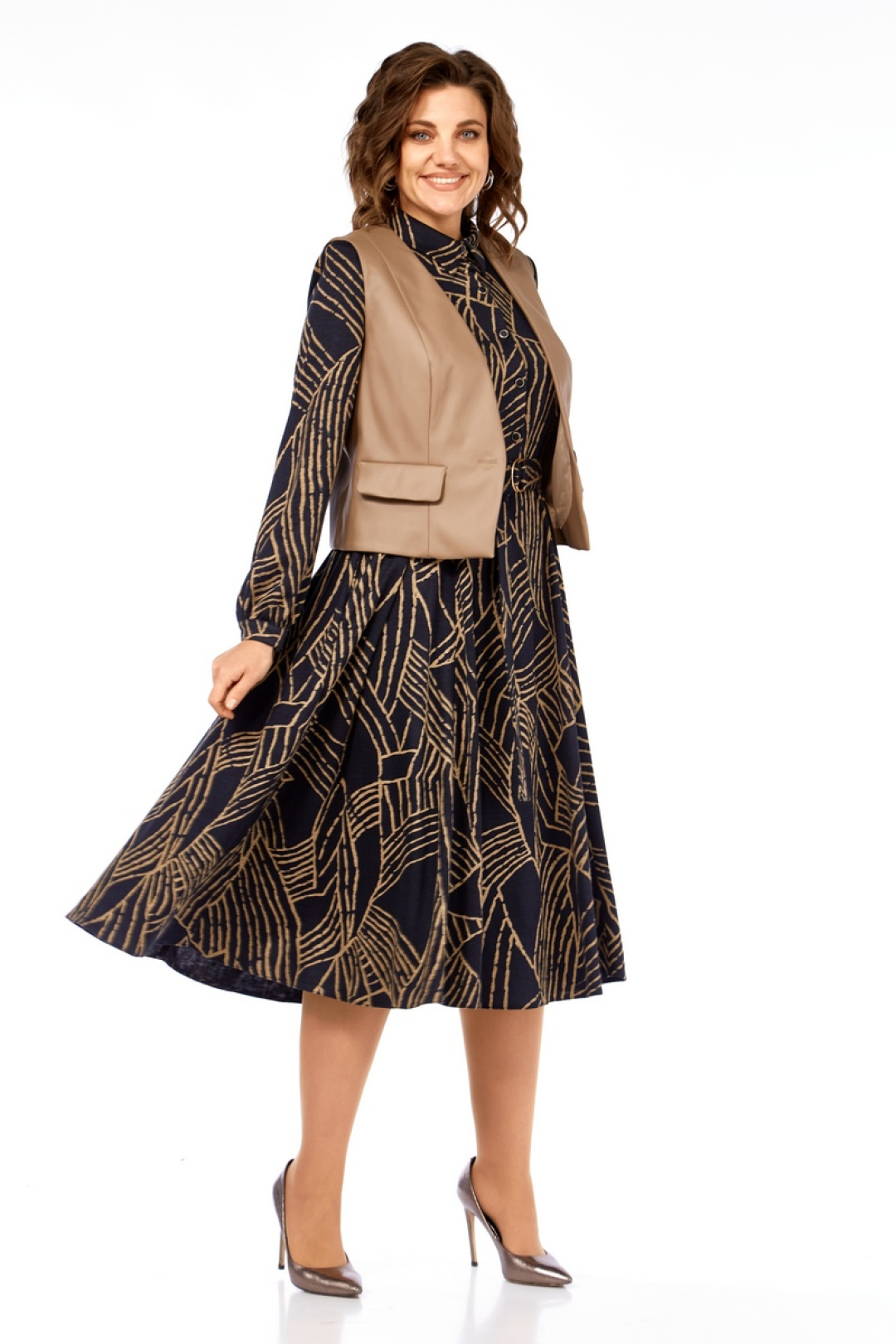 Комплект Милора Стиль 1380-1 черный + капучино листья - фото 2