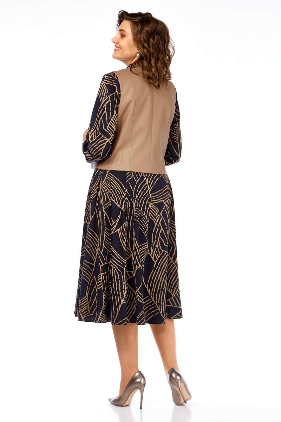 Комплект Милора Стиль 1380-1 черный + капучино листья - фото 3