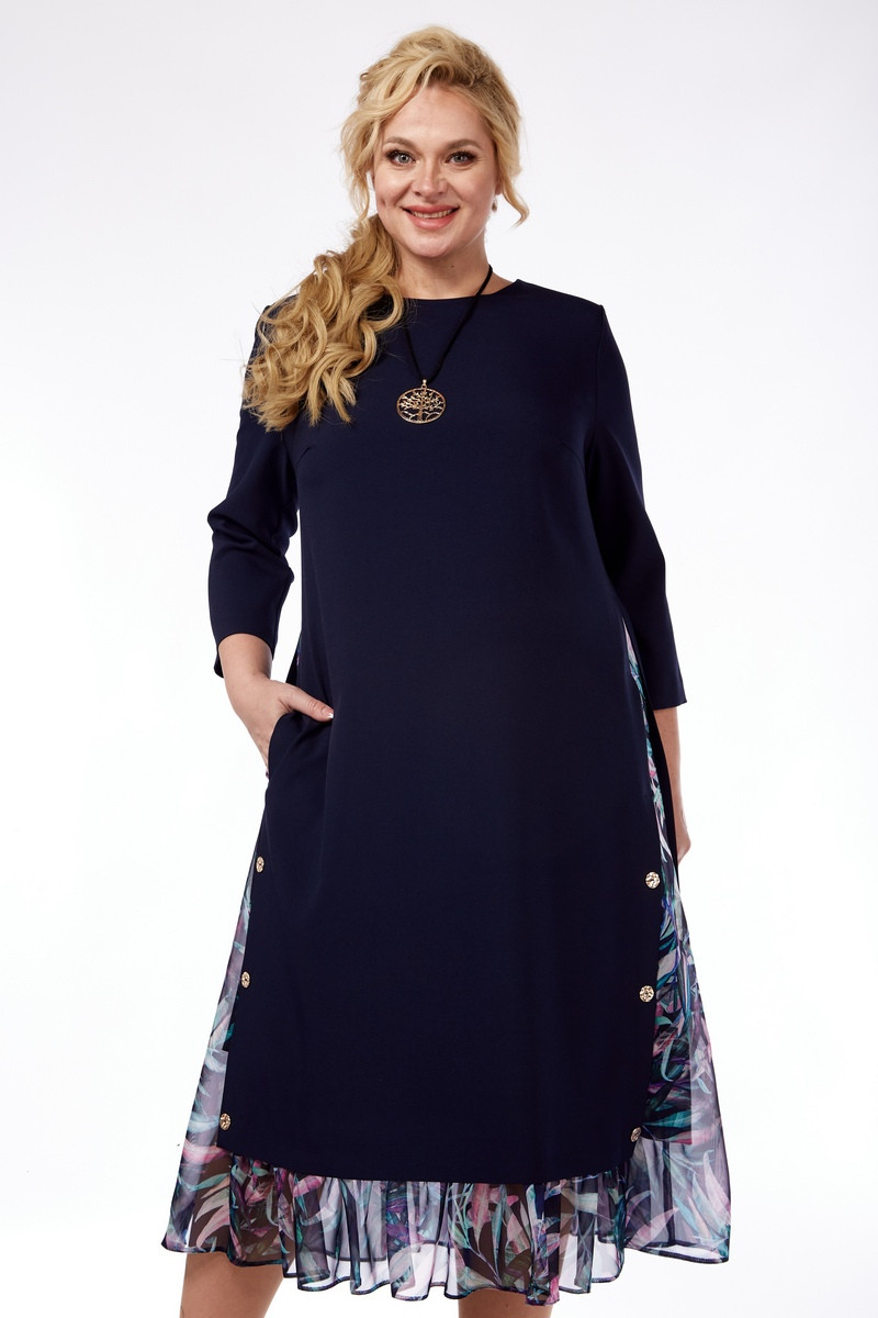 Платье Милора Стиль 758 темно-синее - фото 3