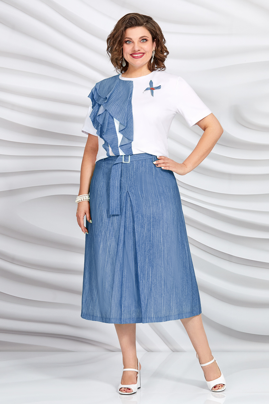 Платье Mira Fashion 5423-2 синий - фото 1