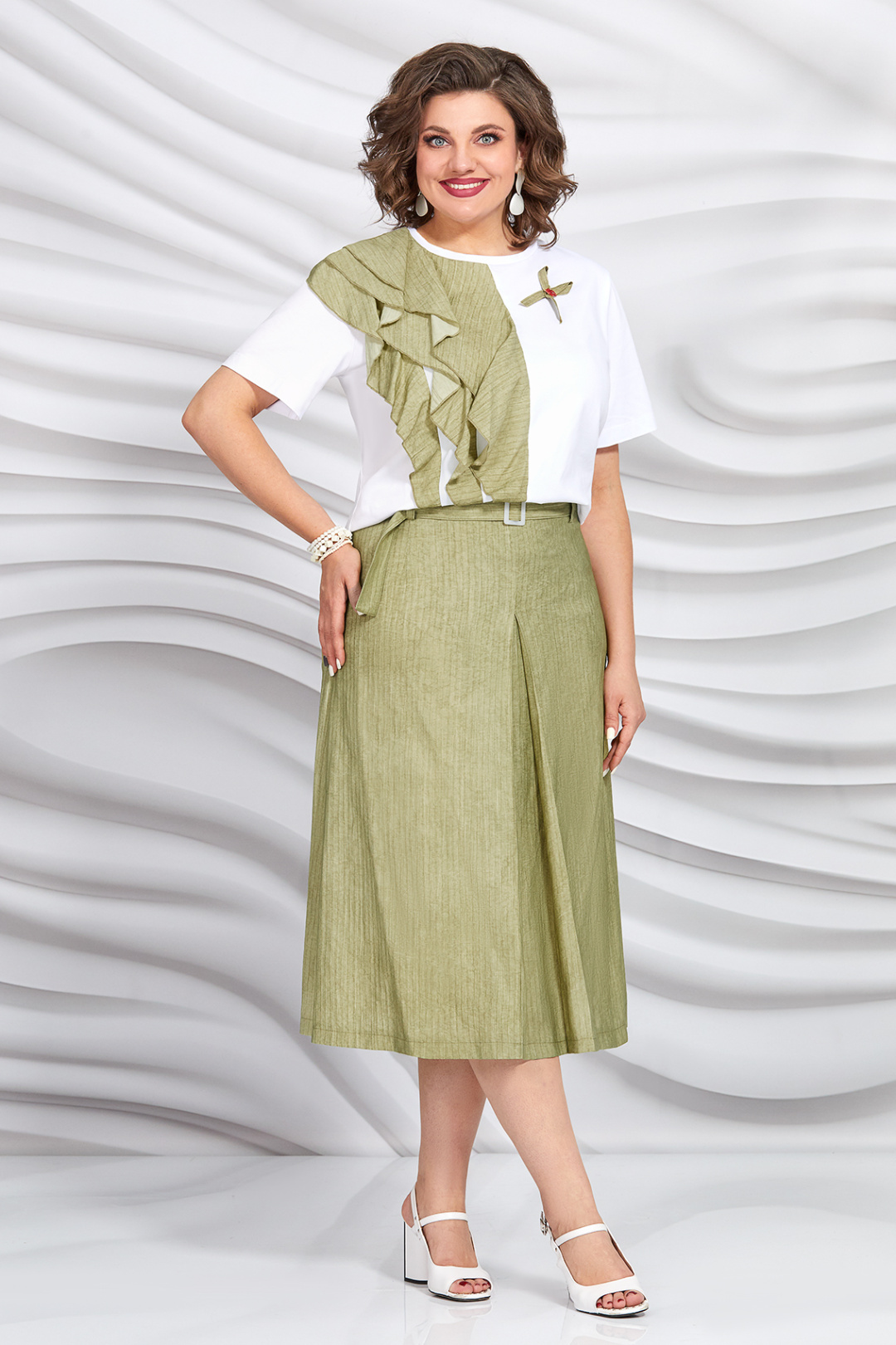 Платье Mira Fashion 5423-4 хаки - фото 1