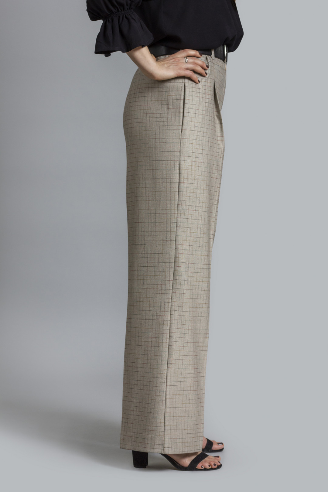 Брюки Mirolia 1029 бежевая клетка - фото 2