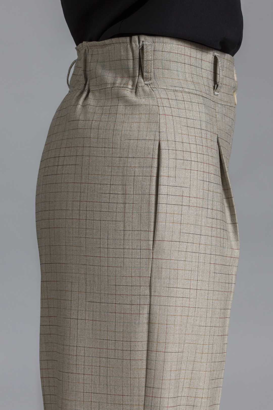 Брюки Mirolia 1029 бежевая клетка - фото 4