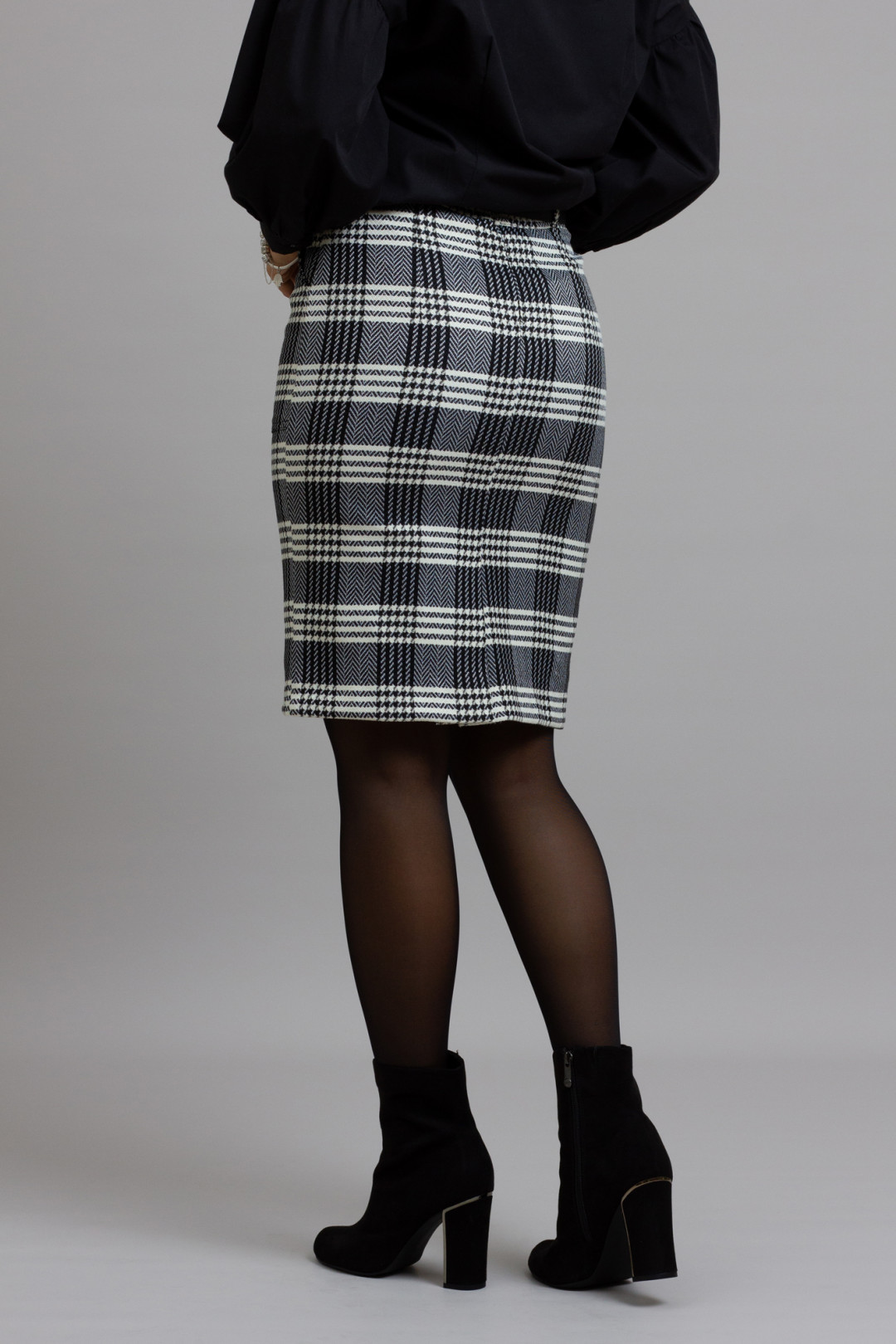 Юбка Mirolia 1055 черно-белая клетка - фото 2