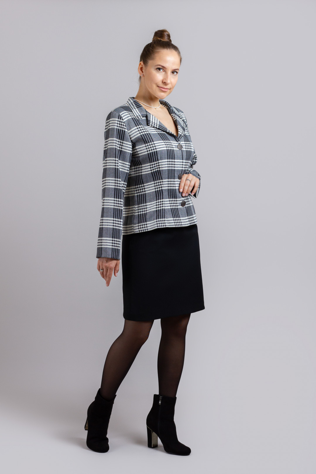 Костюм Mirolia 1205 черно-белая клетка