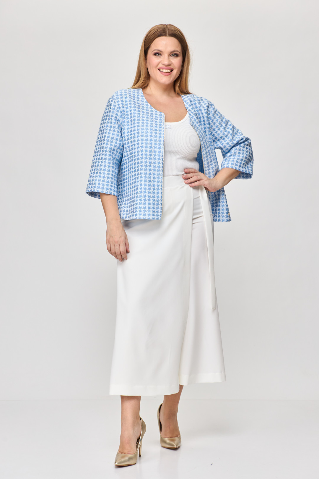 Костюм Мишель Шик 1335/1 голубой, белый - фото 1