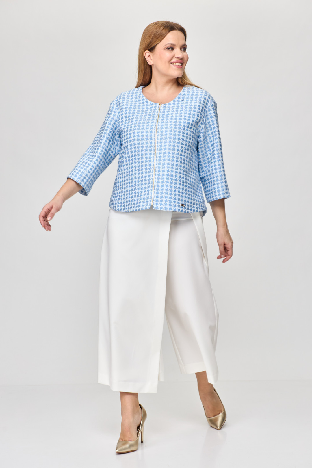 Костюм Мишель Шик 1335/1 голубой, белый - фото 2