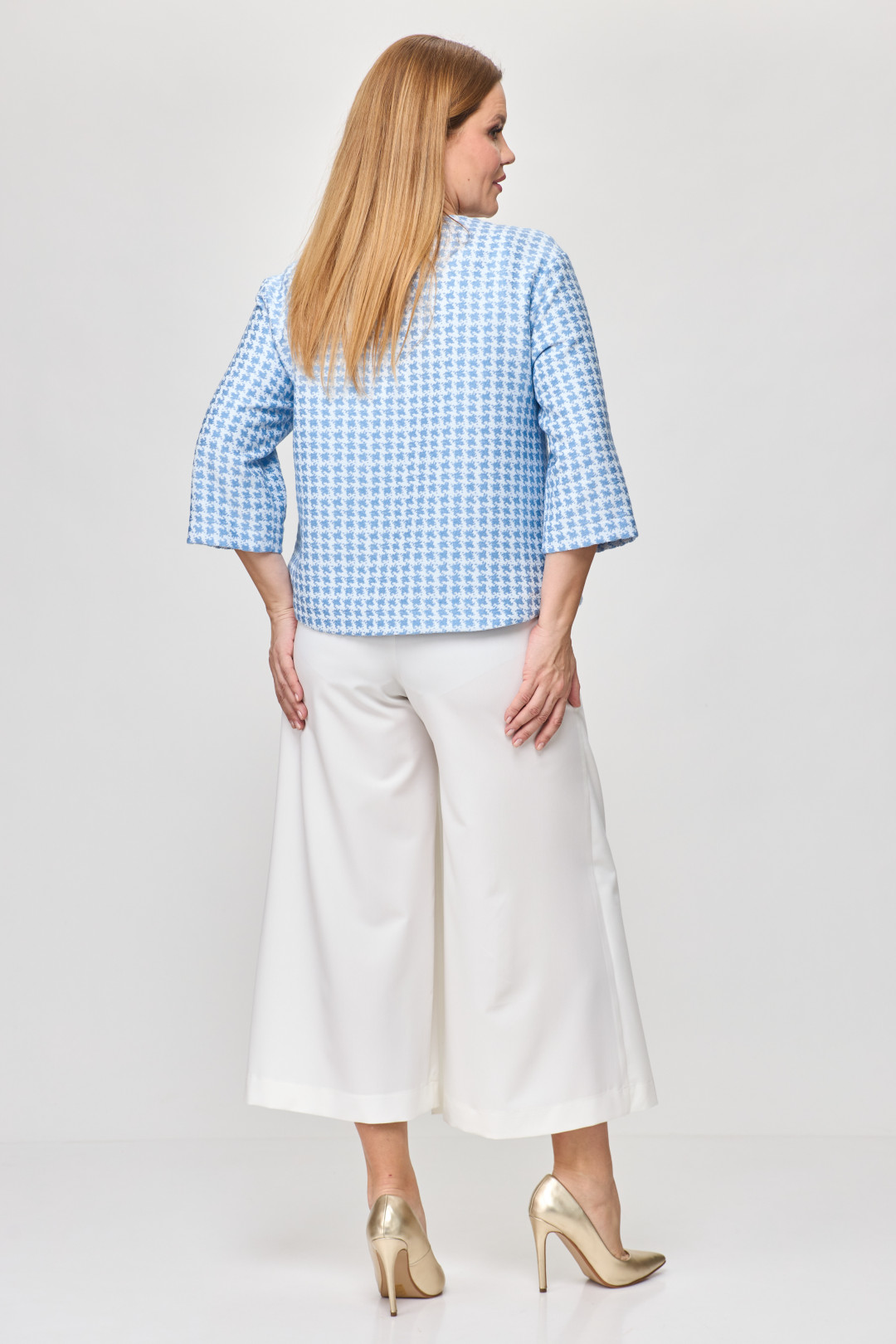 Костюм Мишель Шик 1335/1 голубой, белый - фото 4